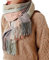 Bakicey Damen Schal XXL Warm Weich Strickschal Karo Winterschal Herbstschal Wolleschal Frauen Deckenschal Halstuch Scarf Poncho Cape (Blau Rosa)