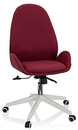 hjh OFFICE 729435 Schreibtischstuhl AVEA I Stoff höhenverstellbarer Drehstuhl mit hoher ergonomischer Rückenlehne, Bordeaux