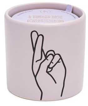 Paddywax Scented Candles in Matte Ceramic Impressions Collection Artisan Candle, 163g, Fingers Crossed