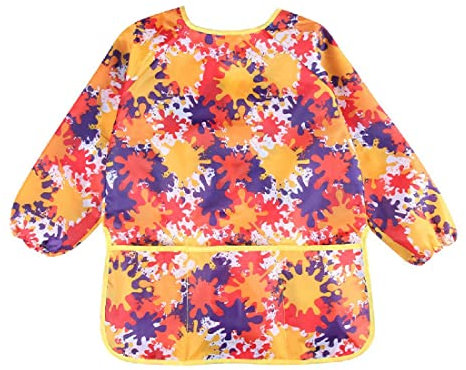 CUHZA Tablier Peinture Enfant Imperméable, Blouse Manches Longues, Pour 2-8 Ans Garçon et Fille