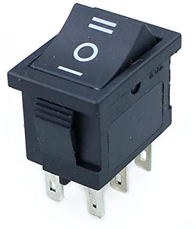 GATSUN Interrupteur à Bascule 1 pièces KCD1 Noir 3 Broches/6 Broches Interrupteur à Bascule Marche/arrêt/Marche ca 6A/250V10A/125V (Color : 6 Pin on - Off - on)