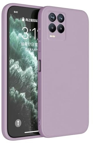 HAFFAN Funda de Silicona TPU Compatible con Realme 8 / Realme 8 Pro (6.4), Carcasa Protectora para Teléfono Móvil - Hierba púrpura