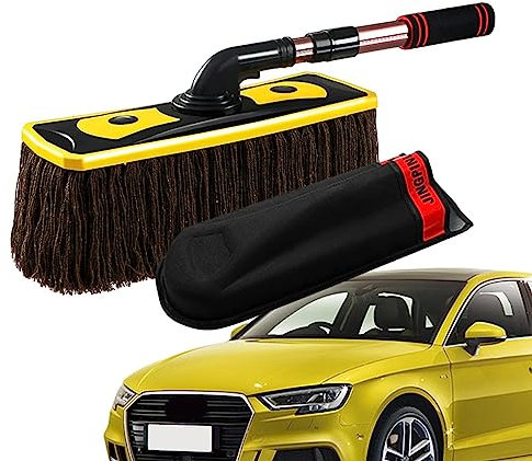 ARIOU Plumero Multiusos para salpicadero, Cepillo para Quitar el Polvo del Coche, Cepillo para vehículos, Plumero Interior del Coche, Plumero Multiusos con protección de Goma, Mango de Esponja,