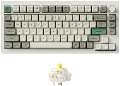 Keychron Q1 Max RGB QMK/VIA Custom Mechanical Keyboard, Full Metal Programmable Knob 2.4 GHz/Bluetooth/Wired Keyboard with Hot-Swappable Gateron Jupiter Banana Switch for Mac Windows Linux - White