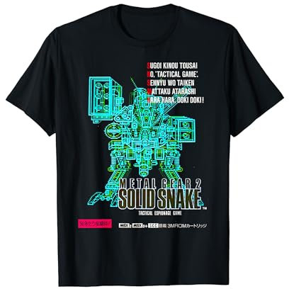 Metal Gear Box Art Japan Retro Gamer Classic 8-Bit Stealth T-Shirt