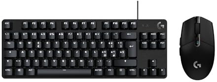 Logitech G305 LIGHTSPEED Mouse gaming wireless e tastiera gaming meccanica G413 TKL SE; mouse con sensore HERO e tastiera compatta; PC/Mac - Nero