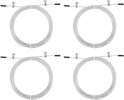 Cable de repuesto para cuerda de saltar de velocidad, cable de acero profesional (blanco)