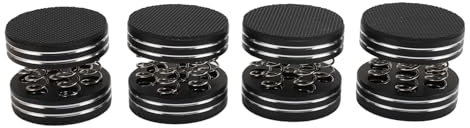 4 Stück Aluminium-Plattenspieler-Isolationsständerfüße, Federlautsprecher-Spikes, Vibrationsisolationsfüße, Polster mit Rutschfester Matte für HiFi-Verstärker, Player, (Black)