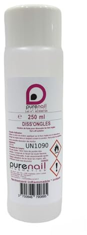 Purenail | DISSONGLE | Acétone Pure 100% | Ongles | faux ongles | Qualité Professionnel (250ml)