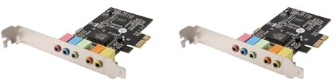 Xptieeck 2X Carte Son PCIe PCI-E X1 CMI8738 Puce 32/64 Bits Carte Son Stéréo 5.1 Canaux Carte Son Intégrée de Bureau pour PC