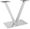 Silber Edelstahl v-Form Tischbeine, Tischgestell Tischfuß Tischuntergestell Metall Doppeltischfuß Set Höhe 70cm