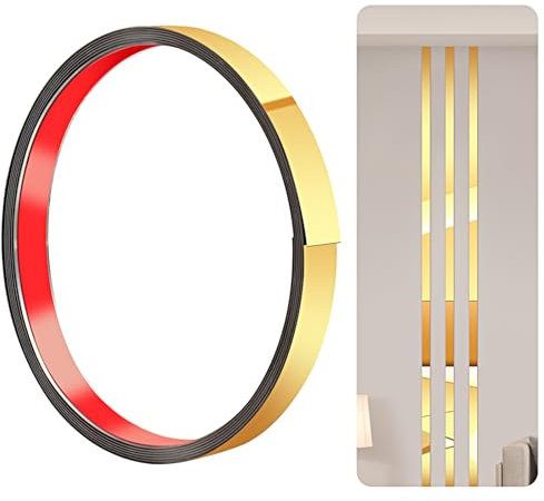 300cm-2cm Modanatura Adesiva in Acciaio Inox, Modanature Autoadesive, Modanature da Parete per Caminetti, Cornici di Specchi, Pareti, Auto e Mobili(Or)