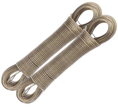 40 metros de hilo para la colada de 2 mm (2 cables de 20 metros), hilo con núcleo de acero para uso exterior, cables extra fuertes, plastificado transparente, antioxidante e impermeable