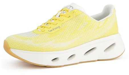 tenhaag Damen, Frauen Low-Top Sneaker,Turnschuhe,Laufschuhe,schnürschuhe,atmungsaktiv,Halbschuhe,straßenschuhe,Sportschuhe,Gelb (Sun),42 EU / 8 UK