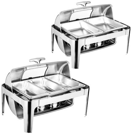 QUSYZD Insulated 9l Stainless Steel Hot Pot Cutlery Set and Buffet Warming Set with Visible Roll Top Hot Pot Buffet Set, 2+3 (1+2) (2+3) (2+3)