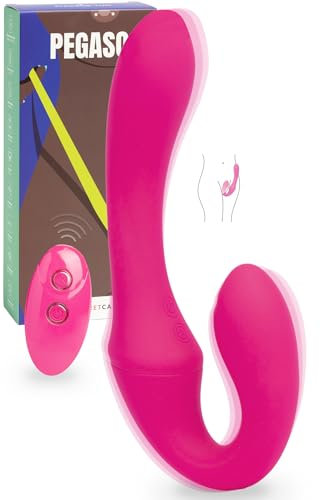 MySecretCase Consolador Doble con Mando a Distancia- Vibrador Pareja, Vibardores Parejas, Consoladores Mujer Hombre, Vibradorador Clítoris Control Remoto, Strap-on, Masturbádores Femeninos (Fucsia)