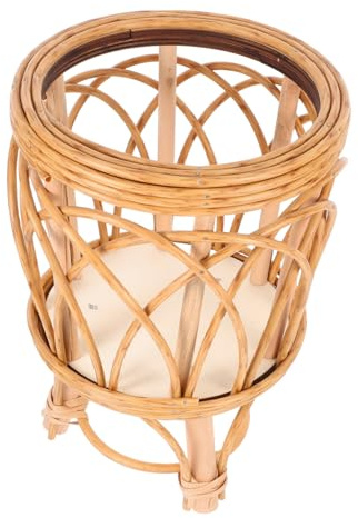 BESPORTBLE Boho Style Woven Rattan Plant Stand Liner for Flower Pots Home Decorative