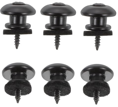Yardwe Gitarrengurt Befestigungsschnallen Einfach zu Bedienen 6 Stück aus Eisen in Schwarz mit Stabilisierender Gurtfunktion für E-gitarre und Ukulele