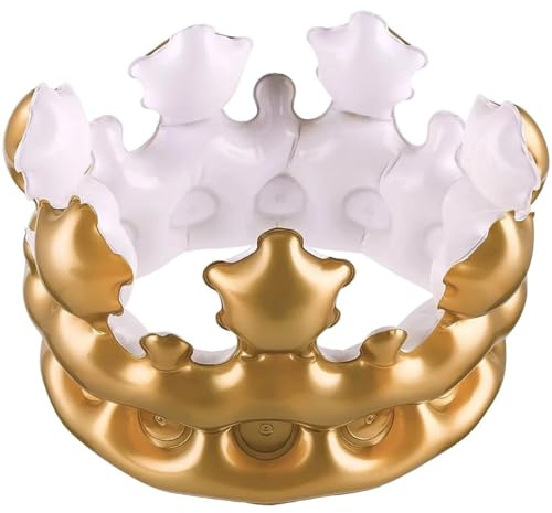Dianzan Aufblasbare Kronen, Aufblasbare Goldene Königs- Und Königinnenkronen, Geburtstagskrone Für Kinder Und Erwachsene, Geburtstagskostümkrone Für Karnevalsparty-Dekoration