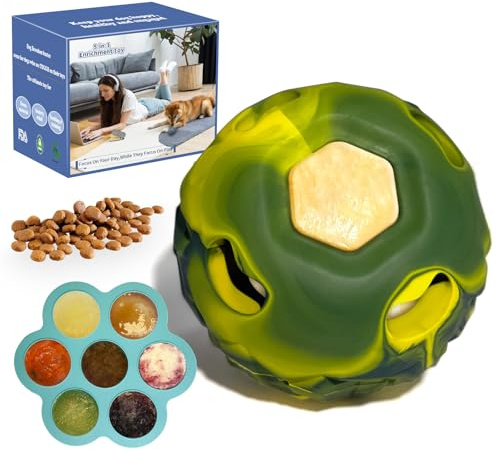 Freezeball Interactive Power Chewer Frozen Puzzle Keeps Small Dogs Busy | Durable Rubber,Treat Fillable,IQ Puzzle,Separation Anxiety,Dishwasher Safe,Slow Feeder