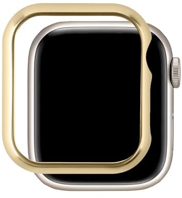 Hülle Edelstahl Kompatibel mit Apple Watch Serie SE 44mm Gold, Glitzer Gehäuse Stoßfest Metall Schutzhülle Kratzfest Ultra Slim Uhrgehäuse Edelstahl Protective Case Kompatibel mit 44mm Series SE/6/5/4