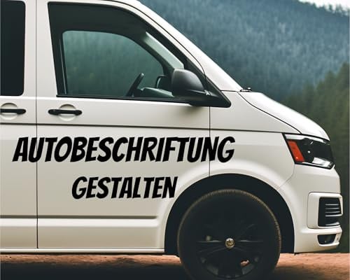 Fahrzeugbeschriftung selbstklebend für Gewerbe 1-3 Zeilen | 20-200cm individuelle Werbefolie & Schriftzüge | wetterfeste Auto- & LKW-Werbung | Folienbeschriftung nach Maß für Unternehmen