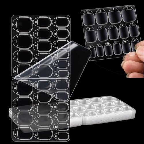 600 Pcs Press on Nail Stickers,NailSticky Tabsfor Presson Nail,Fake NailAdhesive Tabs for Press on,Double Side Jelly Sticker,40 Sheet NailAdhesive Tabs for Manicure Home Friends Gift Accessories