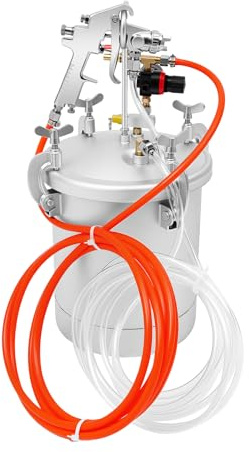 Lackierpistole mit 10L Tank, Druckluft Spritzpistole 3.0mm für Wandfarbe und Lack, Komplettes Farbsprühsystem mit Schläuchen für Heimwerker und Profi-Anwendung