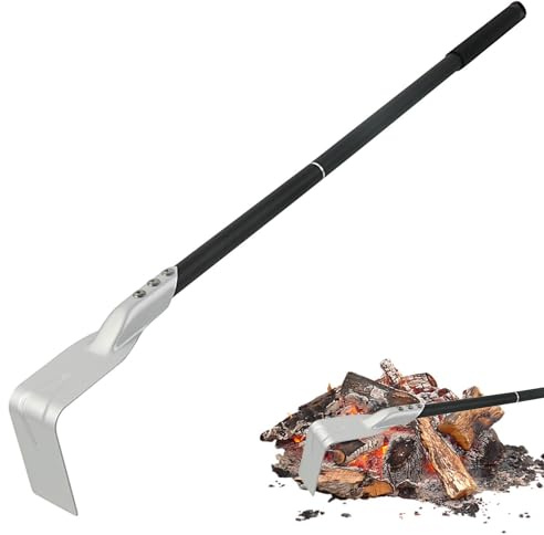 Pizza Oven Ash Rake - Long Handle Scraper Tool, BBQ Charcoal Scoop, Stove Cleaning, Kettle Grill Accessory, Smoker Debris | High-Heat Steel Remover for Outdoor Cooking