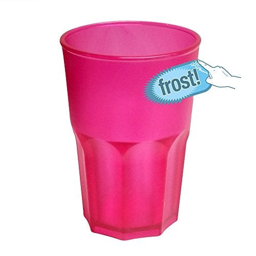 DoimoFlair Cocktailglas Graniti 35 cl. aus Hartes Acryl Kunststoff Cocktailbecher Plastik Pink Frost Optik Set 5 stk.