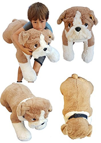 Deluxe Pfoten Extra Große Bulldog Plüsch Plüschtier 65 cm ...