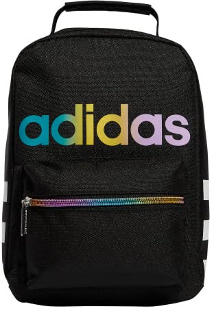 adidas Unisex Santiago Insulated Lunch Bag, Black/White/Rainbow, ONE SIZE