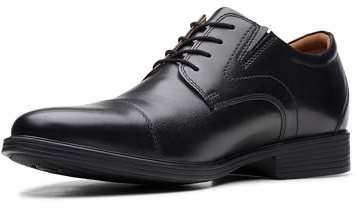 Clarks Herren Whiddon Plain Oxford, Schwarz Leder, 49 EU