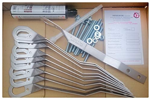 Punto di ancoraggio Sottotegola acciaio inox UNI 11578:2015 TIPO A - 10 PEZZI