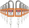 TRADESAFE 10 Stück orange gleichschließende Schlüssel Vorhängeschloss 2 Schlüssel pro Schloss OSHA konform für Schlossstationen Premium Qualität
