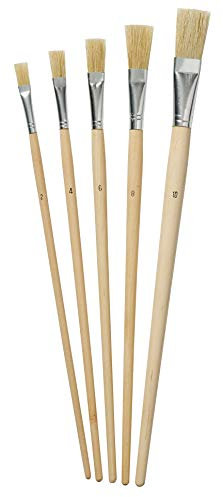 HAMILTON Prestige Pure Lily Bristle Flat Fitch Brushes 5-Pack