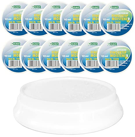 D.RECT - Juego de 12 Humidificadores de Dedo | Humidificador de Dedo de 10 ml | Humidificador de Glicerina | para Contar Tarjetas y Contar Dinero | para Oficina, Correos, Banco
