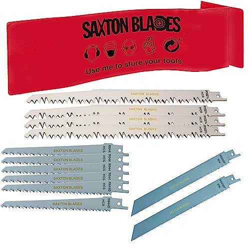 Saxton RPR12MXA Scie sabre sabre à 12 lames pour bois et métal Compatible avec Bosch Dewalt Makita