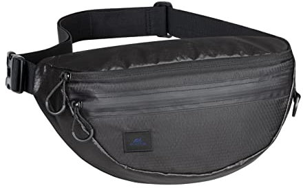 RIVACASE Hüfttasche Gürteltasche Bauchtasche Schultertasche Brusttasche Laufgürtel Umhängetasche Geldgürtel wasserdicht für Sport Outdoor Reisen / 5314 (schwarz)