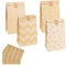 Flintronic Papiertüten, 40 Stück Geschenktüten Papier mit 48 Aufkleber Kraftpapiertüten Geschenktüten Obstbeutel zum Verpacken von Kindergeburtstag Gastgeschenke, Hochzeit Party Giveaways