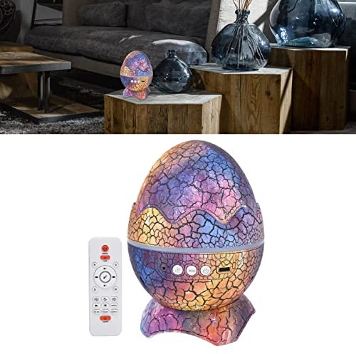 YWBL-WH Dinosaur Eggs LED Star Projector, LED Star Projector Dinosaur Egg Adjustable Angle Bluetooth Night Light Projector White Noise with, Wall Lights