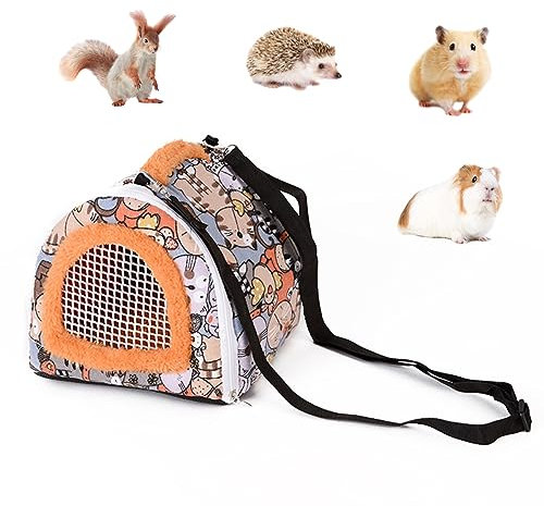 Tragetasche für Haustiere, tragbare und atmungsaktive Outdoor Hamster Tasche, geeignet für kleine Haustiere wie Hamster, Meerschweinchen, Igel und Eichhörnchen