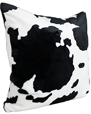 Haus und Deko Kissenbezug 40x40 cm Kuh-Fell Optik, Schwarz-Weiß, dekorative Kissenhülle für Wohnzimmer, Schlafzimmer, Kinderzimmer, Dekokissen Sofa, Kopfkissenbezug, Autokissen