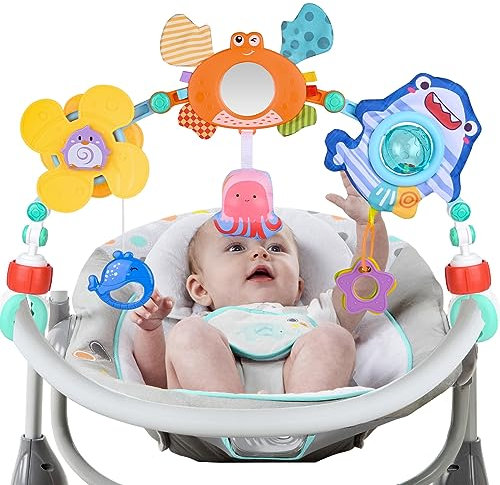 Carastek Kinderwagen Spielzeug für Spielbogen Baby Motorikspielzeug, Babies Spielebogen für Babybett Spielzeug und Babyschale Spielzeug, Babyspielzeug 0-12 Monate, Baby Geschenk Junge Mädchen (A)