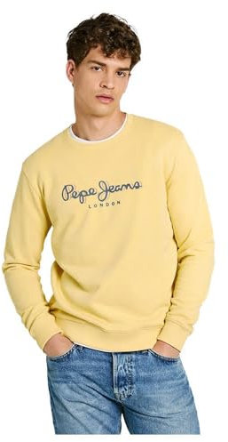 Pepe Jeans Herren Saul Crew Sweatshirt, Yellow (Misted Yellow), XXL