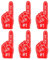 ALEGRE® 6 Stk Schaumstoff Finger, Mini Schaumfinger Nummer 1, Inspirierend Sportfan Zubehör, Party Gadgets, Schaumstoff Hand für Spiele, Stadion, Events, Cheerleading Jubeln, Weltmeisterschaft(Rot)