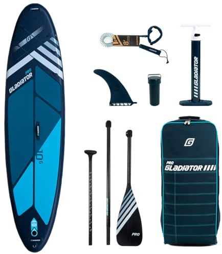 Campsup SUP Gladiator Pro 10'6 Aufblasbares Stand Up Paddle Board | 320 x 81 x 12 cm | Surfboard für Einsteiger & Fortgeschrittene mit zubehör | Tragkraft bis 120 Kg