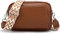 LUXCAELY Umhängetaschen Damen Schultergurten Damen Leder Bauchtasche Damen Crossbody Bag Damen Mode Hüfttaschen Breitem Schultergurt - Braun
