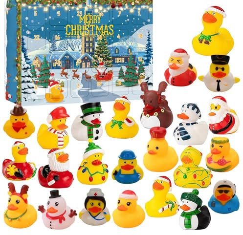 Adventskalender 2024, Quietscheente Adventskalender 2024 Kinder Kleine Gelbe Ente,Weihnachtsspielzeuge, Weihnachts Adventskalender Weihnachtenskalender,Geschenk Weihnachten Für Kinder