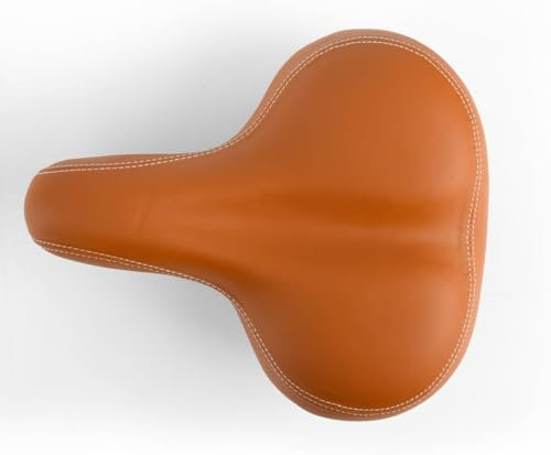 EIRONA Fahrradsattel Extra Breit, Komfort-Sattel Stoßfest Ergonomisch Braun, Geeignet für Citybike, Mountainbike, E-Bike, Damen & Herren